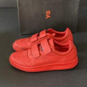Y3 ADIDAS POPPY RED TENNIS V SNEAKER  US 10.5 RARE